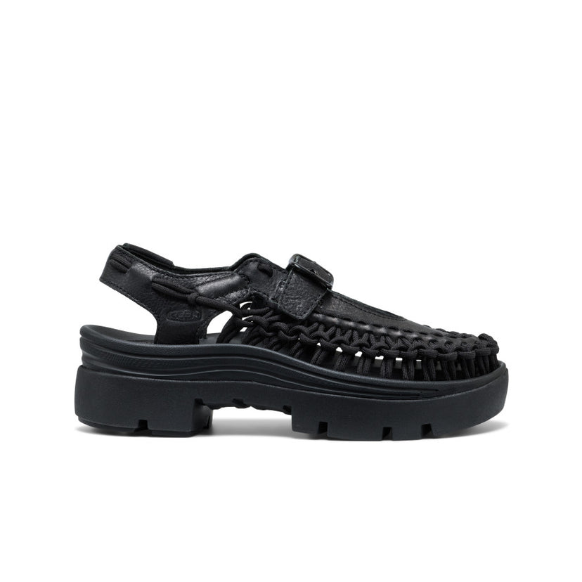 All Gender UNEEK PLT Mary Jane Sneaker  |  Black Smooth Lea